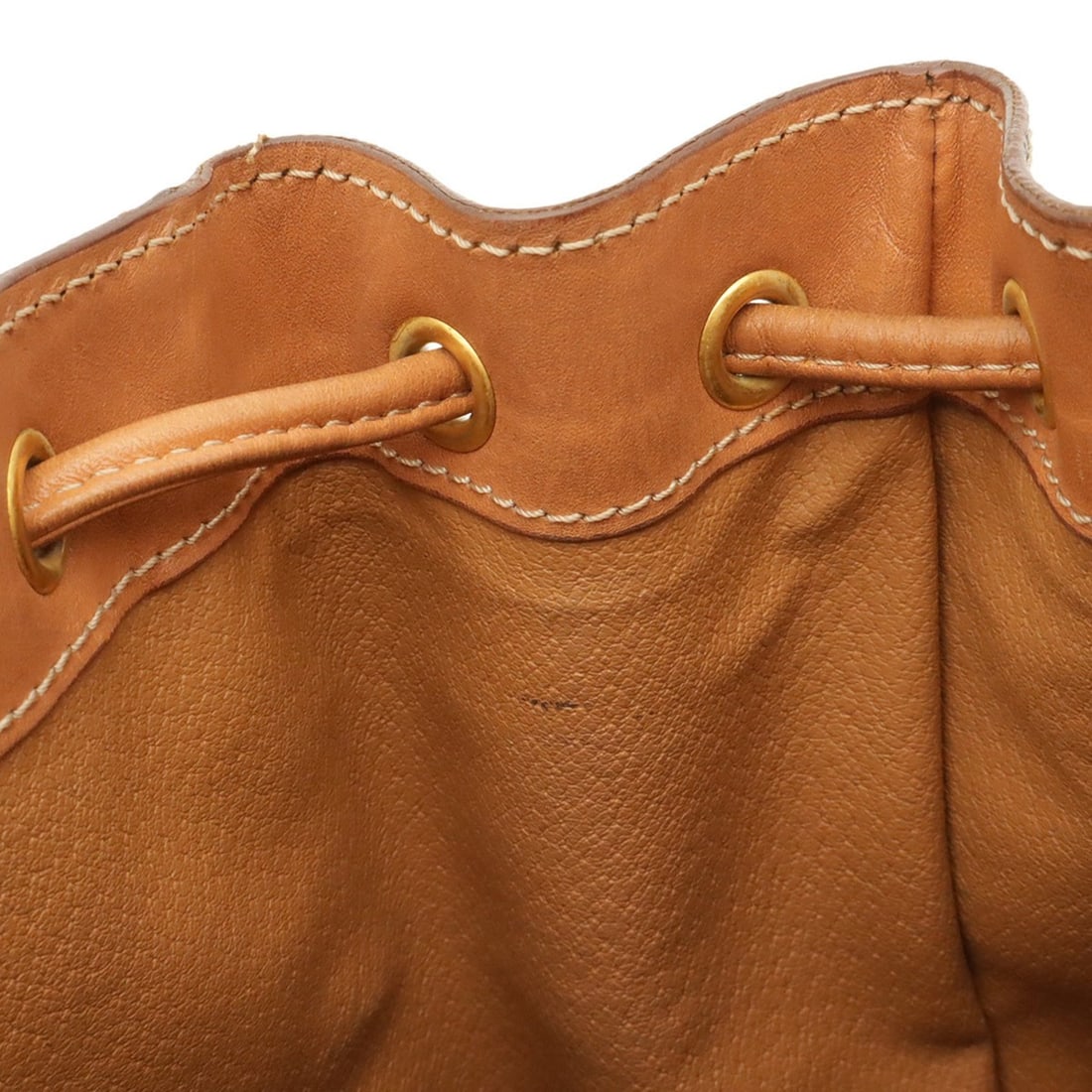 CELINE Macadam pattern backpack, leather, beige, dark brown. - 9