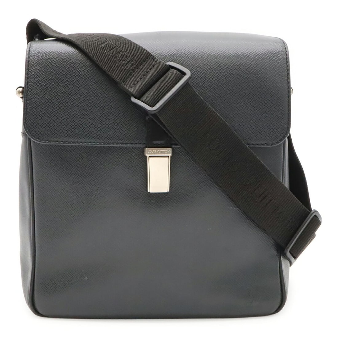 LOUIS VUITTON Taiga Yaranga Shoulder Bag, Leather, Ardoise, Black, M30822