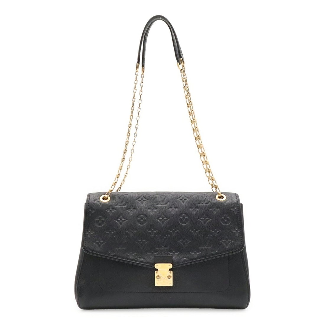 LOUIS VUITTON Louis Vuitton Monogram Empreinte Saint Germain MM Chain Shoulder Bag Noir Black M48933 (1 of 12)