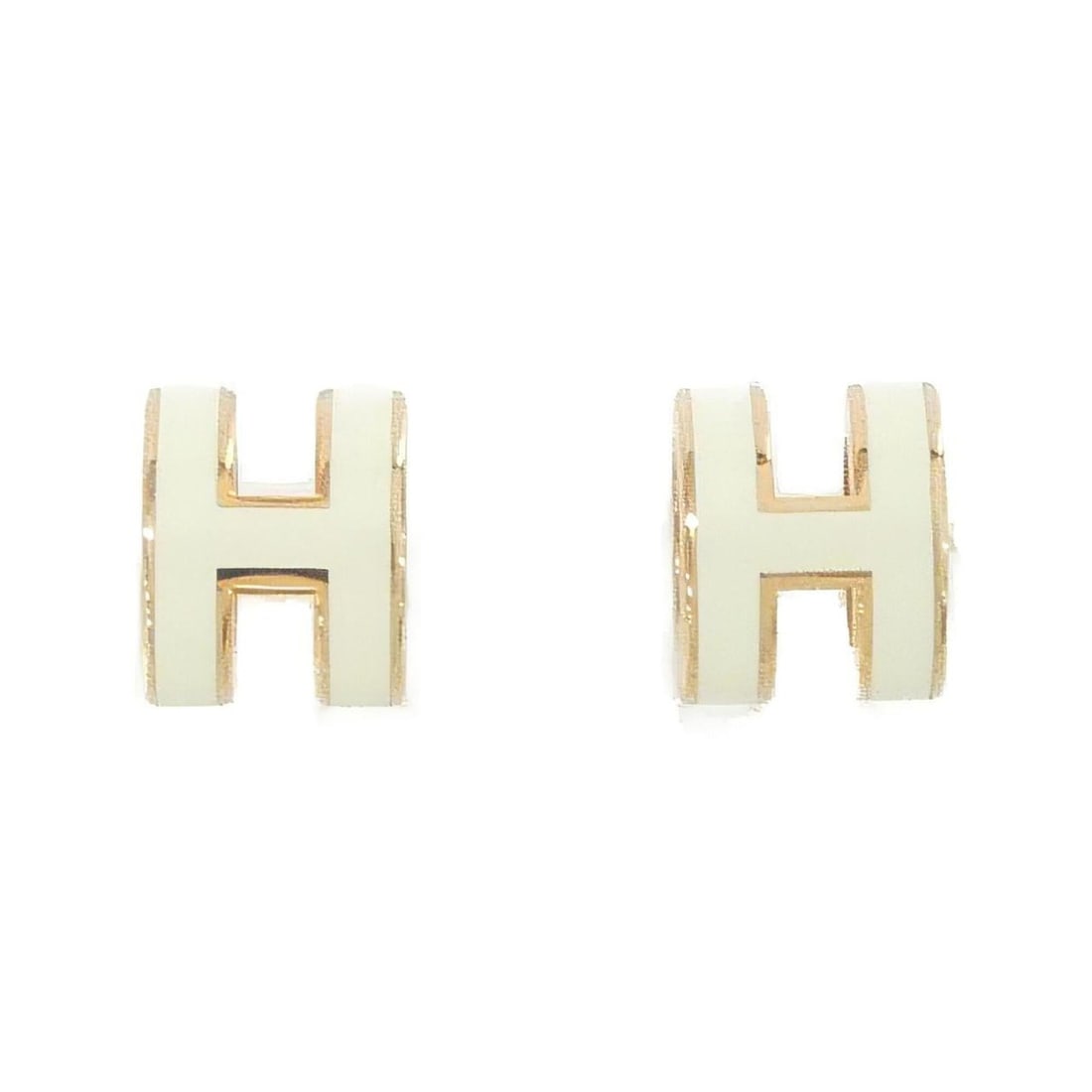 Hermes Pop H MINI 608002FO Earrings: --- Catalog ---Category: SizeSize (HxWxD): 9.00mm x 7.00mm / 0.35'' x 0.28''Category: DesignType: Stud earringsColor: Rose gold, WhiteGender: WomenCategory: GeneralMPN: 608002FOBrand: Hermes--- Item
