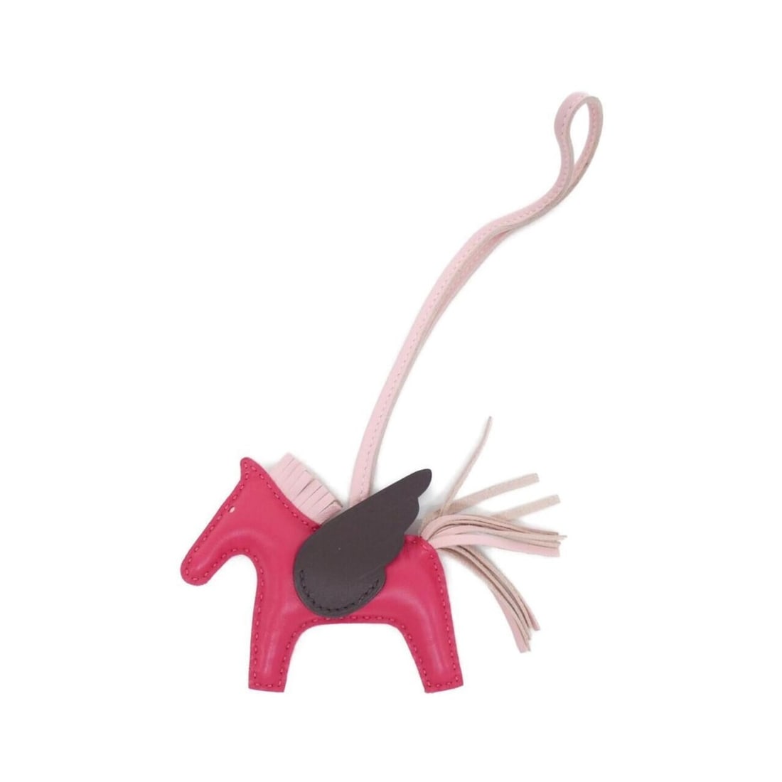 Hermes Rodeo Pegasus Accessory Bag Charm PM 083010CA: --- Catalog ---Category: SizeChain Length: 340.00mm / 13.39''Size (HxWxD): 75.00mm x 85.00mm / 2.95'' x 3.35''Category: DesignType: Handbag charmColor: Rose sakuraGender: Women,MenMaterial: Agneau