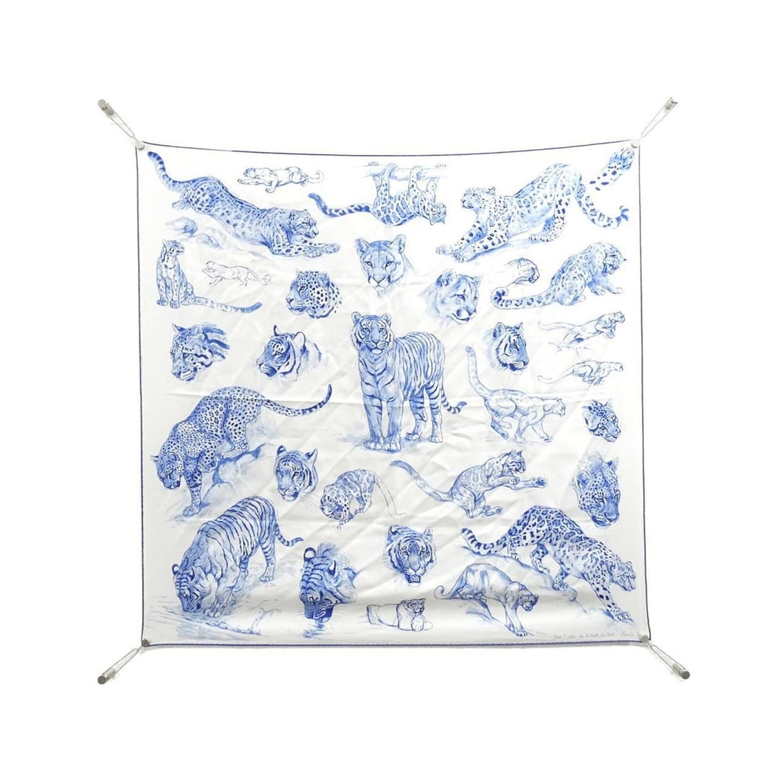 Hermes DANSE L'ATELIER DE ROBERT DALLET Carre Scarf Muffler: --- Catalog ---Category: SizeSize (LxW): 90cm x 90cm / 35.43'' x 35.43''Category: DesignType: ScarfColor: Blue, WhiteGender: WomenMaterial: Silk Category: GeneralBrand: Hermes--- Item List ---Section: