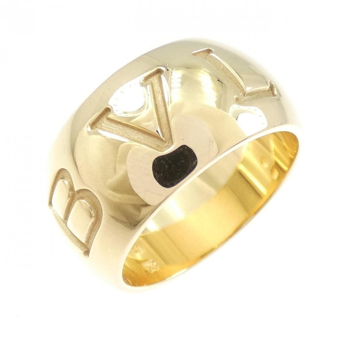 Bvlgari Monologo Ring: --- Catalog ---Category: SizeWidth: 9.7mm / 0.38''Weight: 13.3g / 0.46oz.JP Size: 12US Size: 6.5Category: DesignType: Band ringGender: WomenMaterial: Yellow gold (18K)Category: GeneralBrand: Bvlgari--