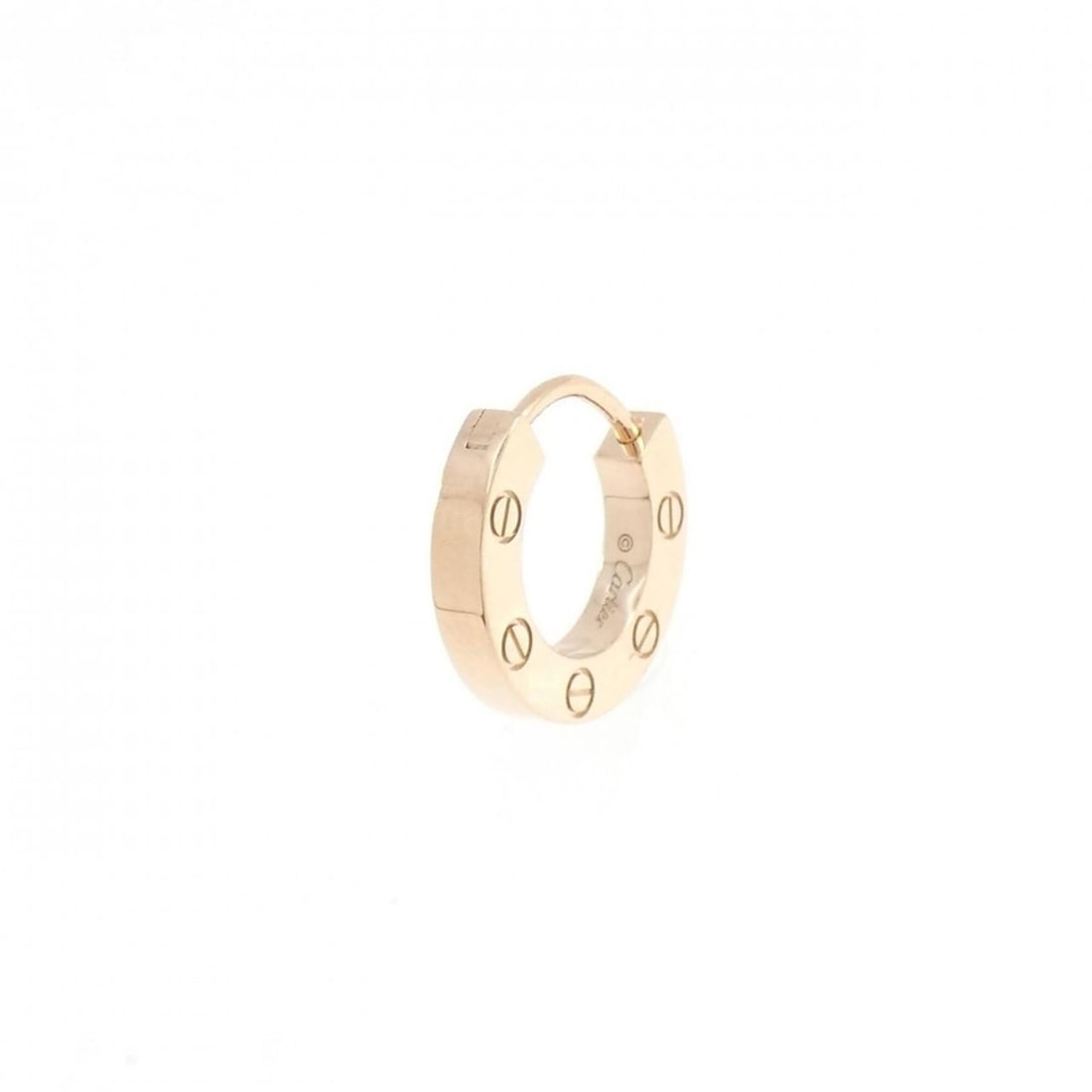 Cartier Love Earring (Single Earring): --- Catalog ---Category: SizeSize (HxWxD): 10.30mm x 2.00mm / 0.41'' x 0.08''Category: DesignType: Stud earringsGender: WomenMaterial: Pink gold (18K)Single earring: YesCategory: GeneralMPN:
