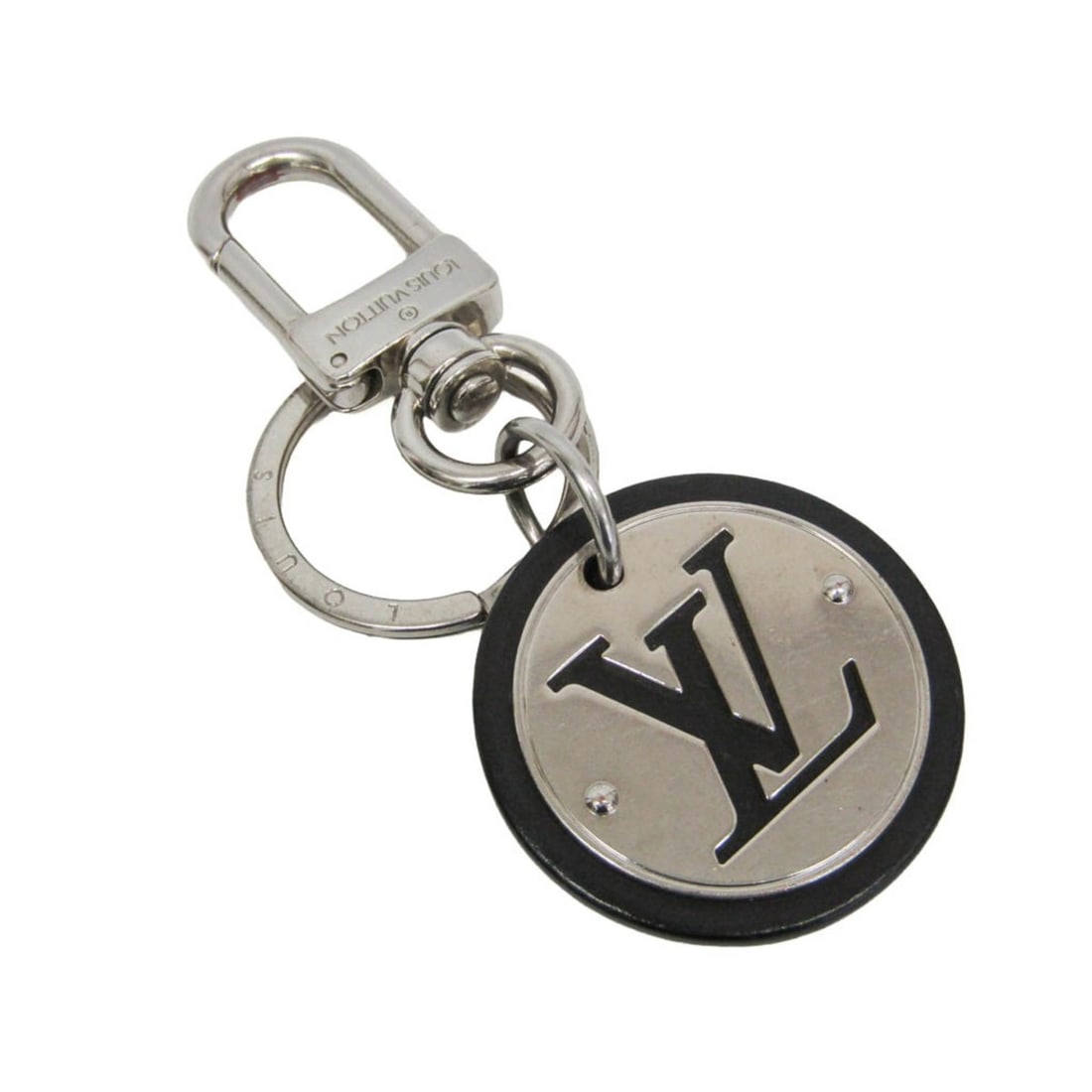 Louis Vuitton Keychain LV Circle M67362 Keyring (Silver,Black)