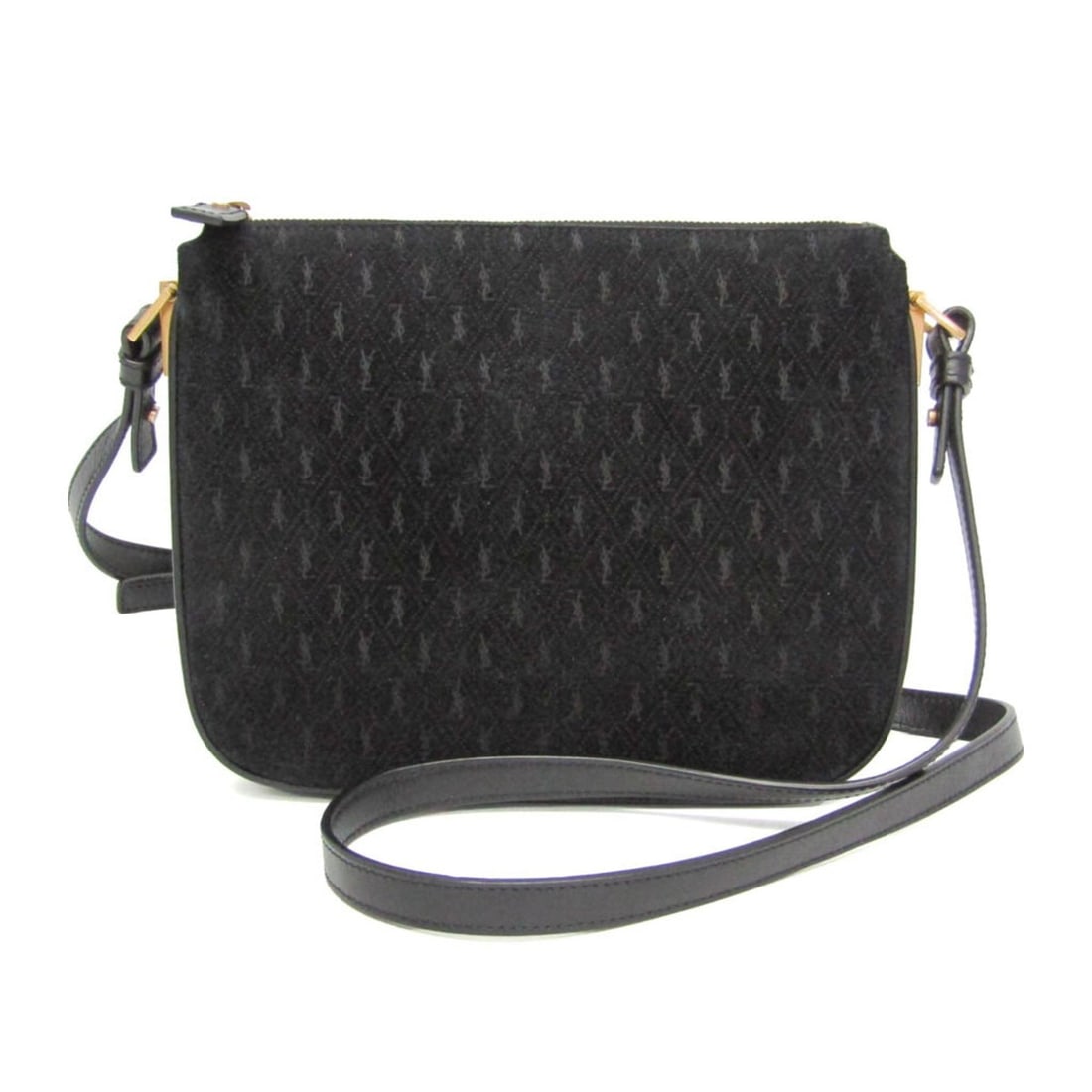 Saint Laurent Monogram 585541 Women's Leather,Suede Shoulder Bag Black