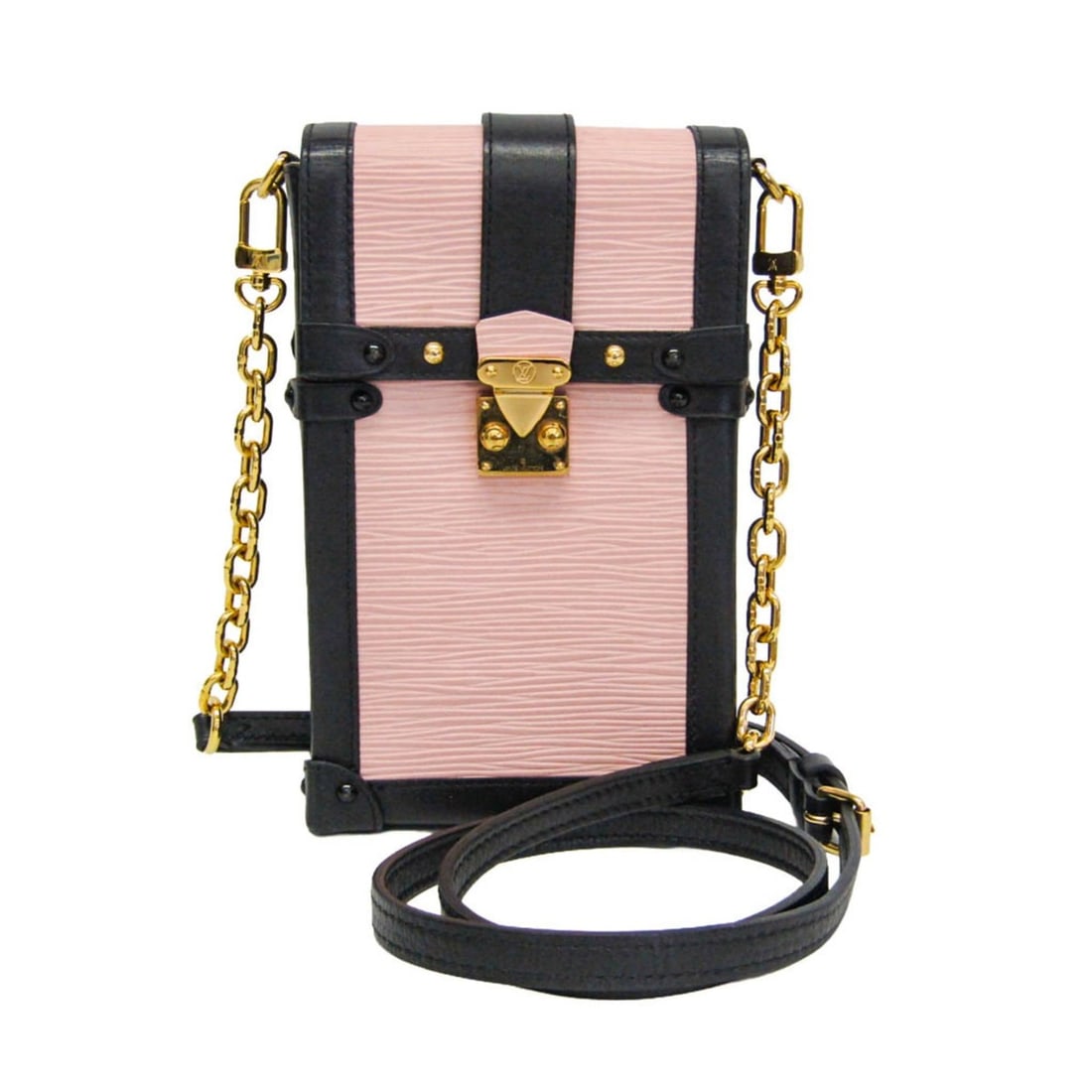 Louis Vuitton Epi Trunk Vertical M67872 Women's Shoulder Bag Black,Rose Ballerine