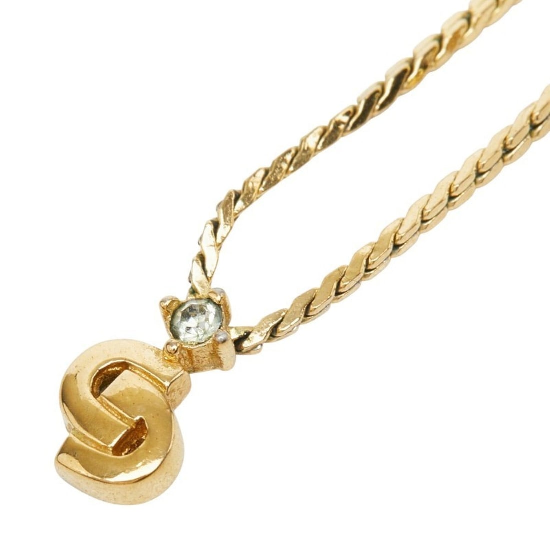 Christian Dior Dior CD Logo Chain Pendant Necklace, Gold Plated Rhinestone, Women's.: --- Catalog ---Category: SizePendant Size: 11.4mm x 7.8mm / 0.44'' x 0.3''Neck Circumference: 45 cm / 17.71''Category: DesignColor: GoldGender: WomenMaterial: RhinestoneNecklace Type: NecklaceCategory