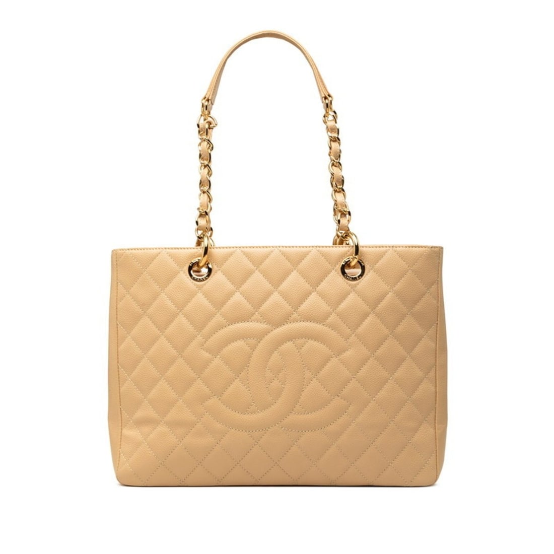 Chanel Coco Mark GST Grand Shopping Tote Chain Shoulder Bag A50995 Beige Caviar Skin Women's CHANEL (1 of 10)