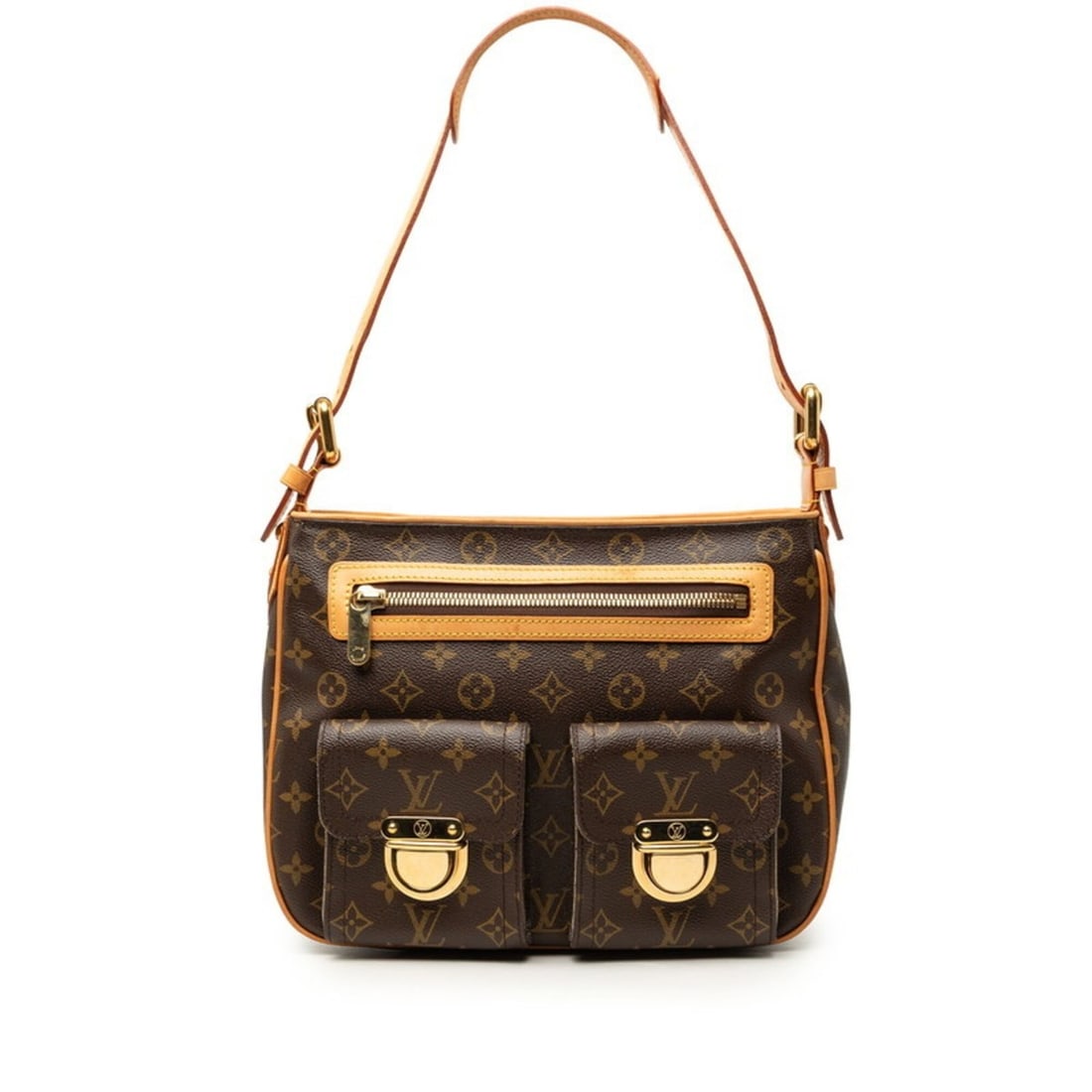 Louis Vuitton Monogram Hudson GM Shoulder Bag M40045 Brown Leather Women's LOUIS VUITTON (1 of 8)