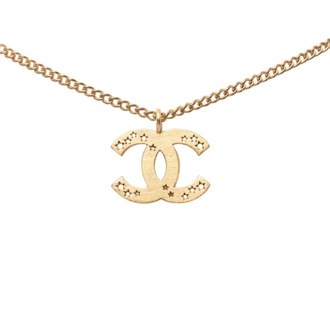Chanel Coco Mark Chain Pendant Necklace, 01P Engraving, Gold Plated, Women's.