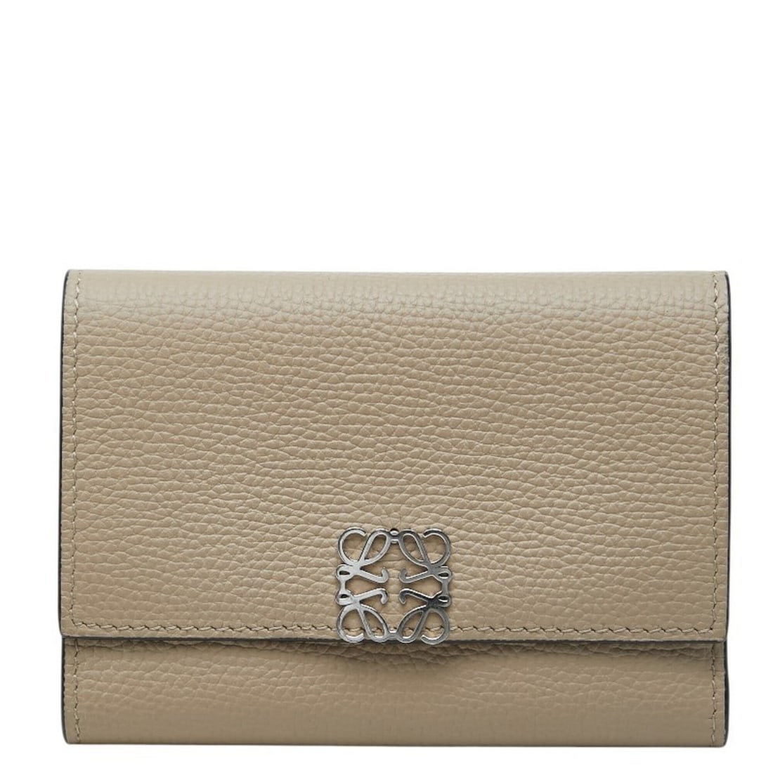 Loewe Anagram Tri-fold Wallet, Beige Leather, Women's: --- Catalog ---Category: SizeSize (HxWxD): 8.5cm x 12cm x 1.5cm / 3.34'' x 4.72'' x 0.59''Category: DesignType: Wallet (tri-fold)Color: BeigeGender: WomenMaterial: Leather Category: GeneralBrand: Loew