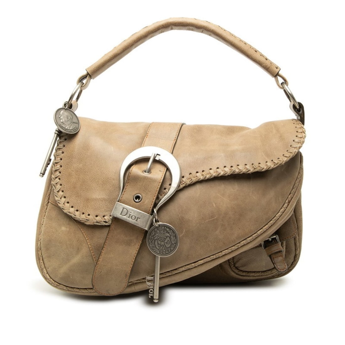 Christian Dior Dior Gaucho Handbag One Shoulder Beige Leather Women's: --- Catalog ---Category: SizeSize (HxWxD): 23cm x 32cm x 8cm / 9.05'' x 12.59'' x 3.14''Category: DesignType: HandbagColor: BeigeGender: WomenMaterial: Leather Category: GeneralBrand: Christian Dior--
