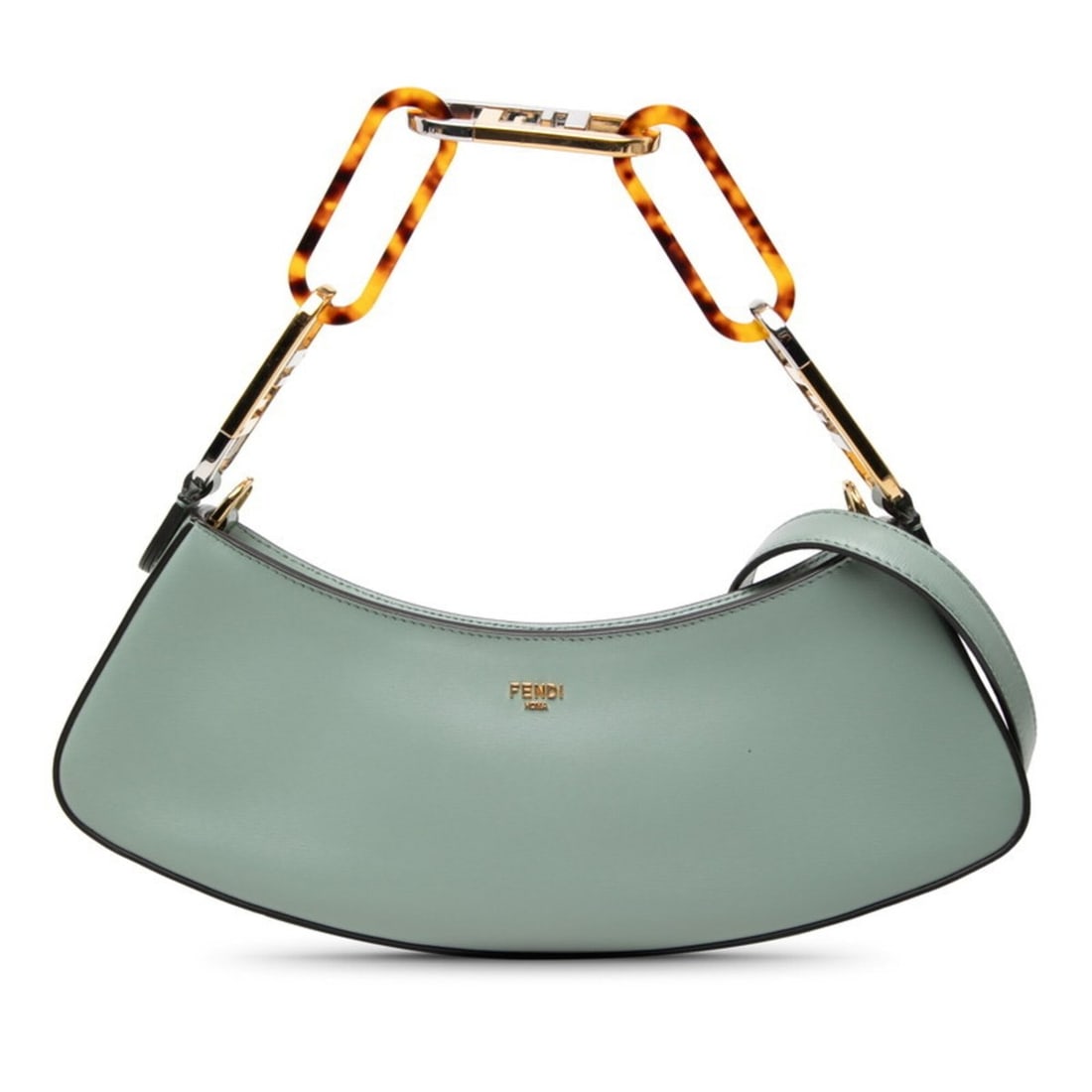 Fendi Auroch Swing Handbag One Shoulder 8BS068 Green Leather Women's FENDI