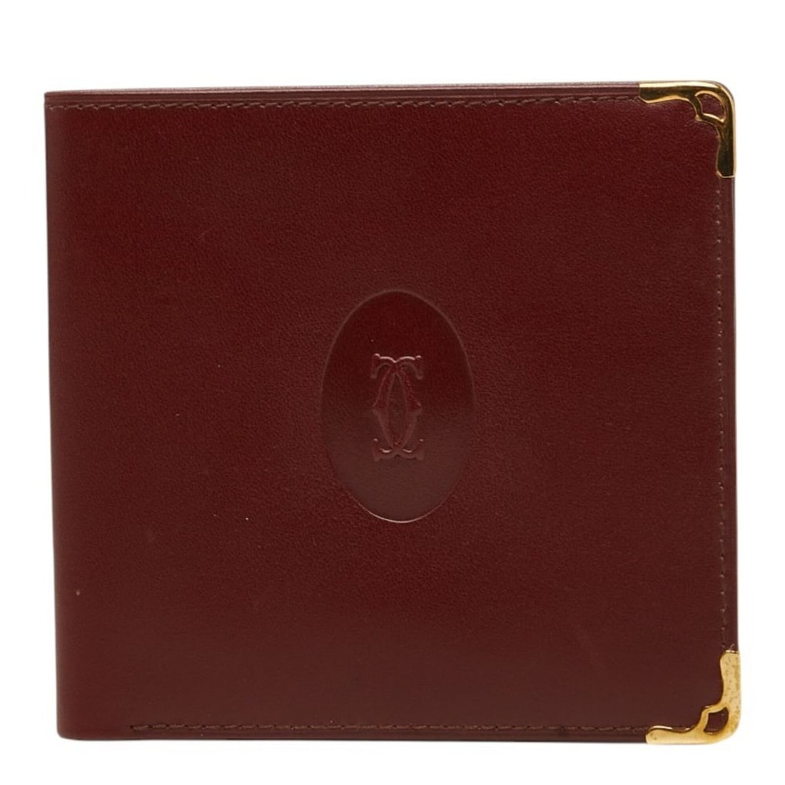 Cartier Must Line Bi-fold Wallet, Billfold, Bordeaux Leather, Women's, CARTIER