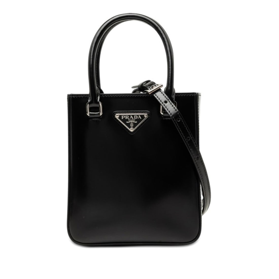 Prada Triangle Logo Plate Handbag Shoulder Bag 2WAY 1BA331 Black Leather Women's PRADA: --- Catalog ---Category: SizeSize (HxWxD): 17.5cm x 15.5cm x 5cm / 6.88'' x 6.1'' x 1.96''Category: DesignType: Handbag, Shoulder bagColor: BlackGender: WomenMaterial: Leather Category: GeneralMPN: 1B