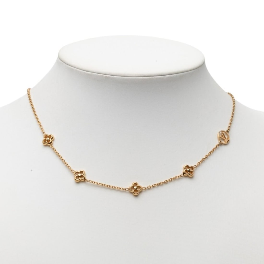 Louis Vuitton Monogram Flowerful Necklace M68125 Gold Plated Women's LOUIS VUITTON