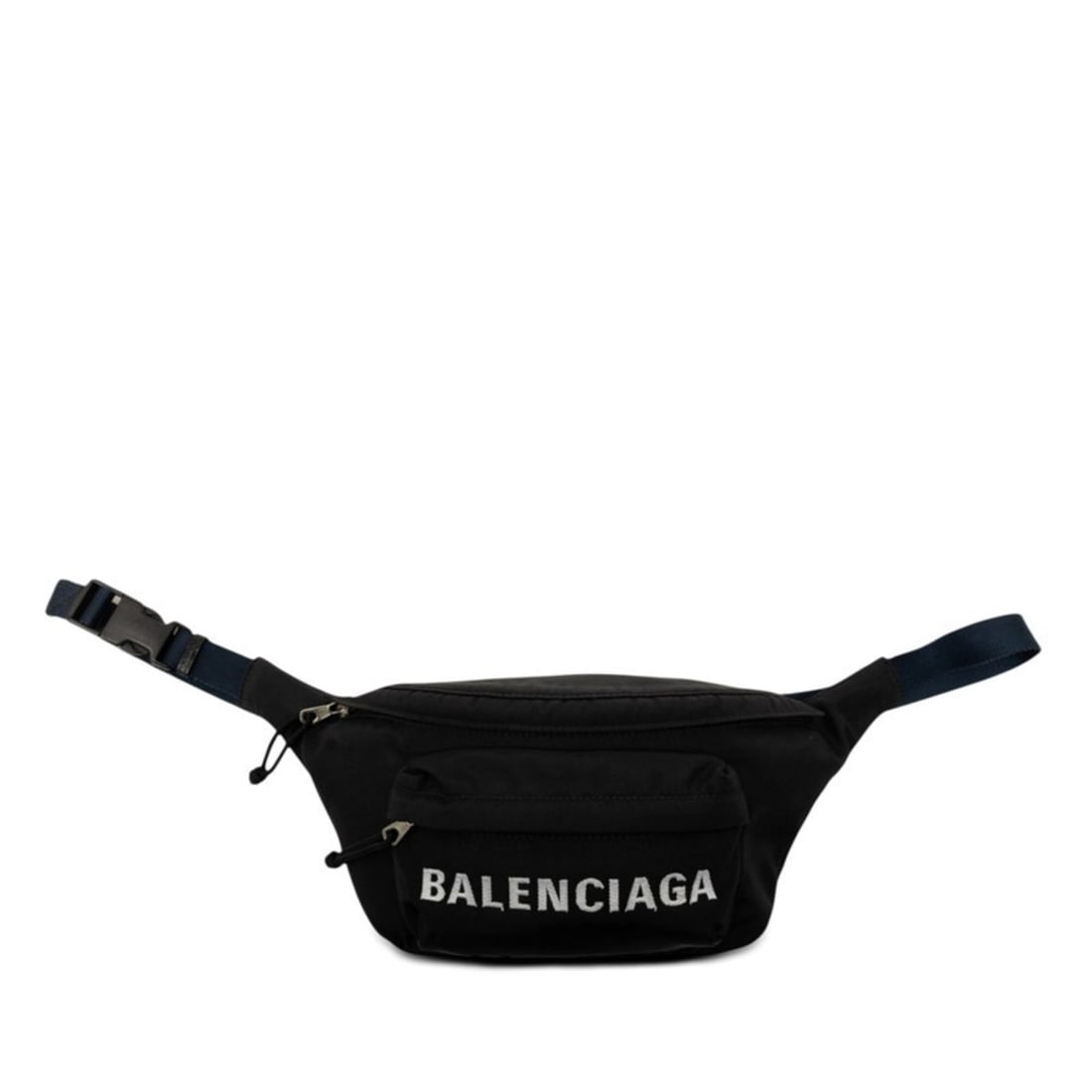 Balenciaga Wheel Logo Body Bag Waist 528862 Black Navy Nylon Women's BALENCIAGA