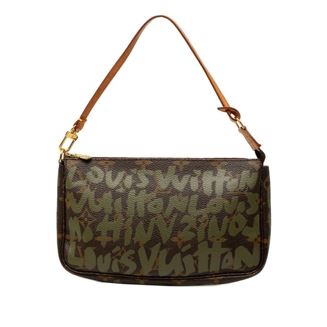 Louis Vuitton Monogram Graffiti Pochette Accessoires Shoulder Bag Handbag Pouch M92191 Brown Khaki