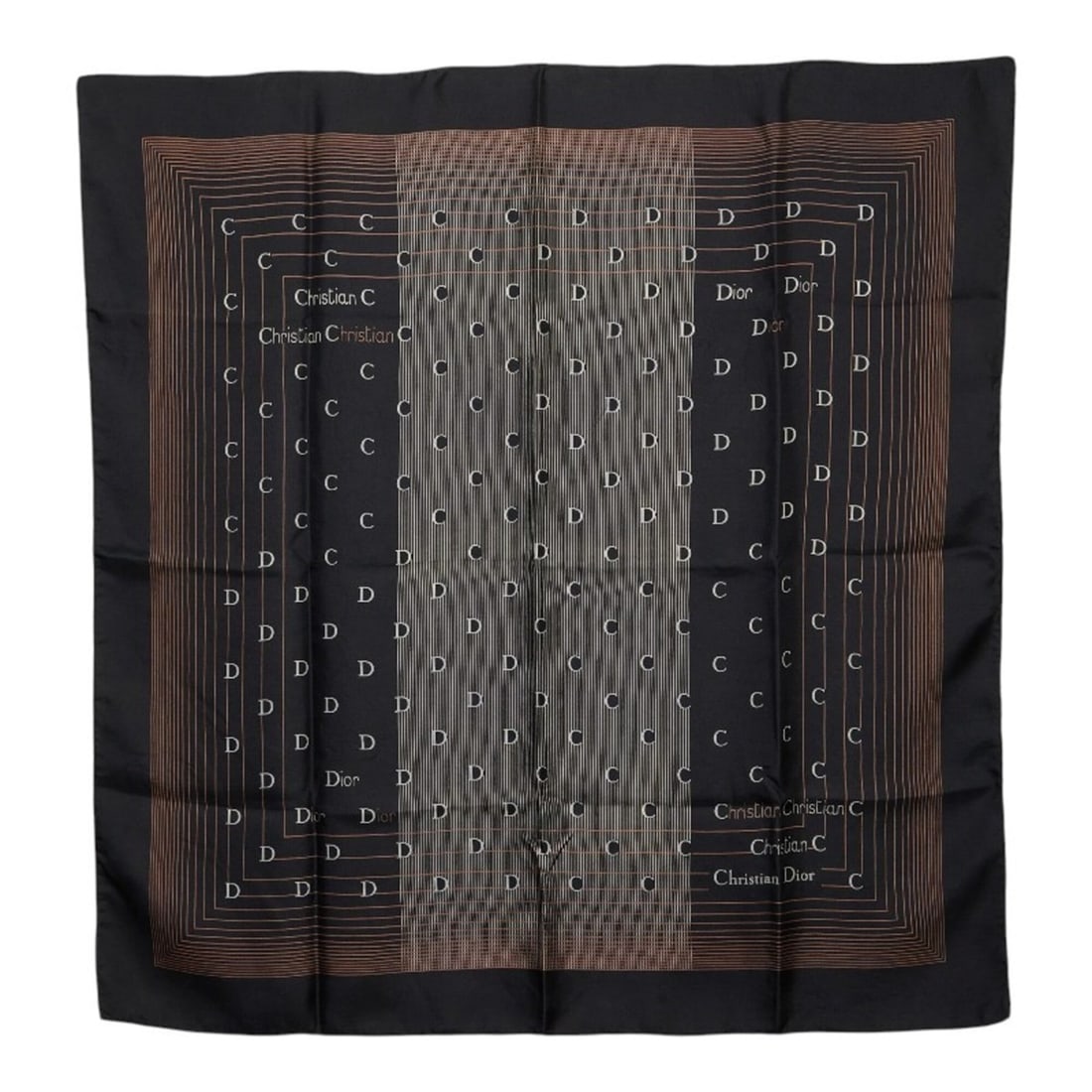 Christian Dior Dior CD logo scarf/muffler, black silk, women's.
