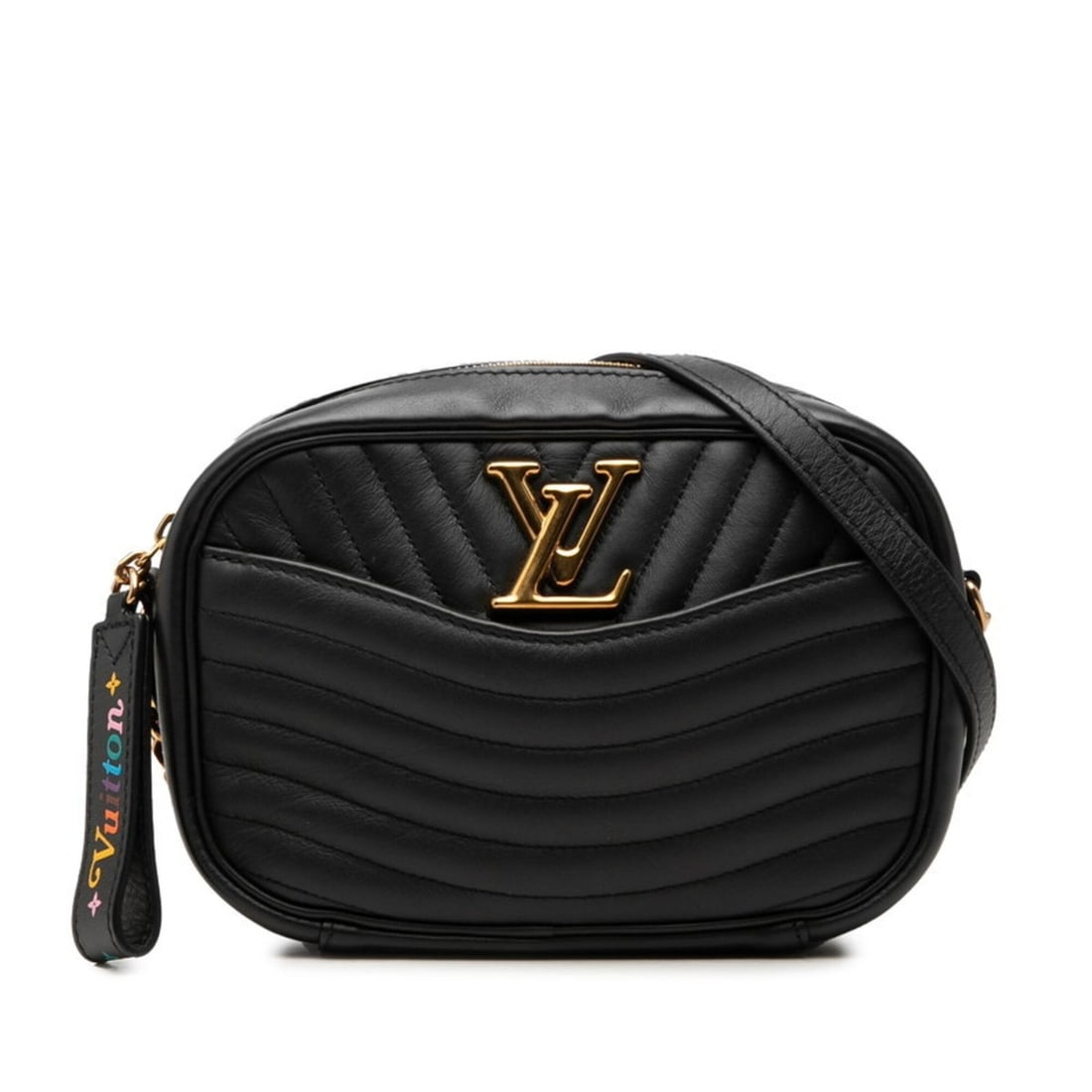 Louis Vuitton New Wave Camera Bag, Crossbody Shoulder Bag M53682, Black Leather, Women's LOUIS