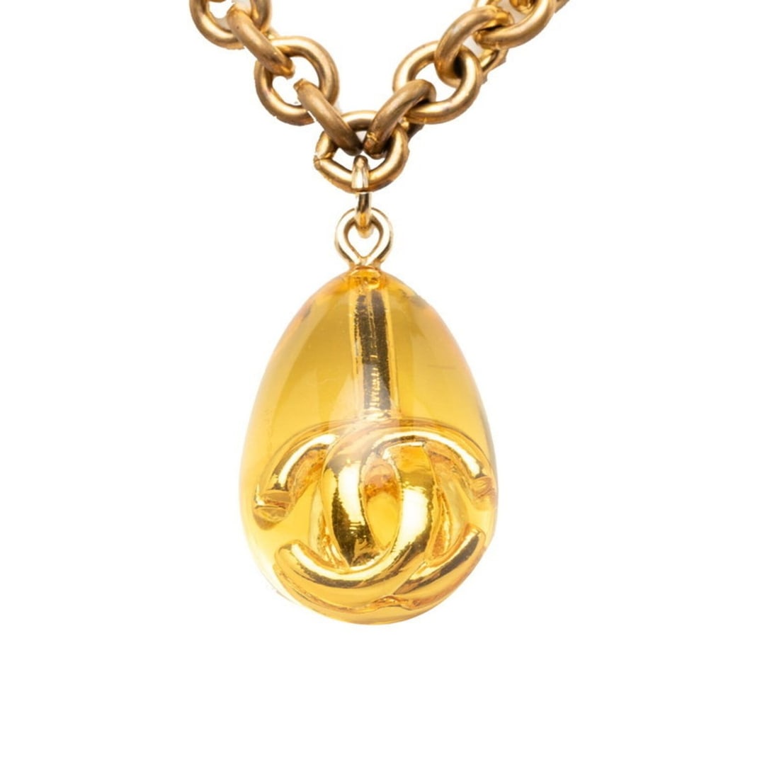 Chanel Coco Mark Long Chain Pendant Necklace, Gold Plated, Resin-based, Women's.