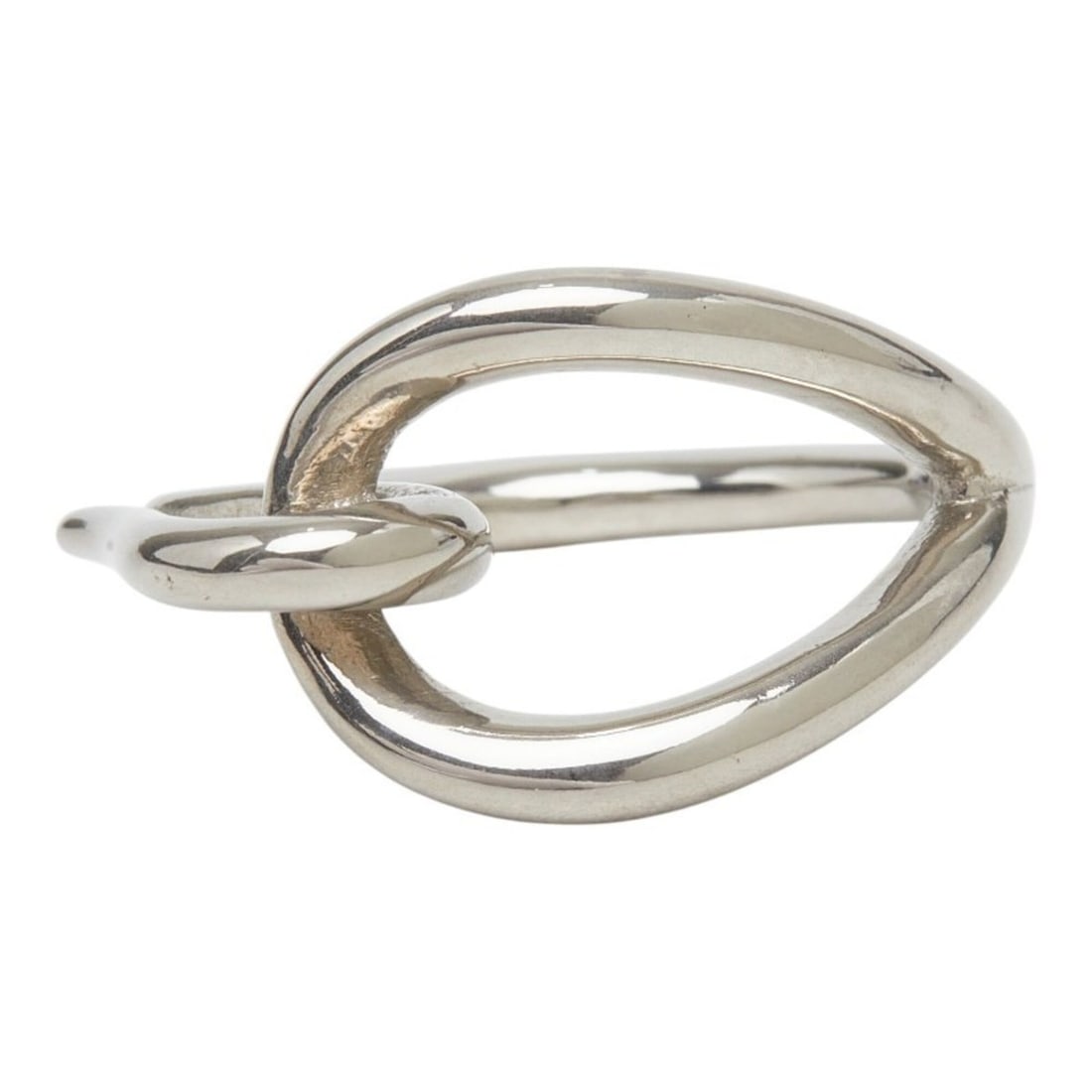 Hermes Jumbo Scarf Ring, Silver Plated - 2