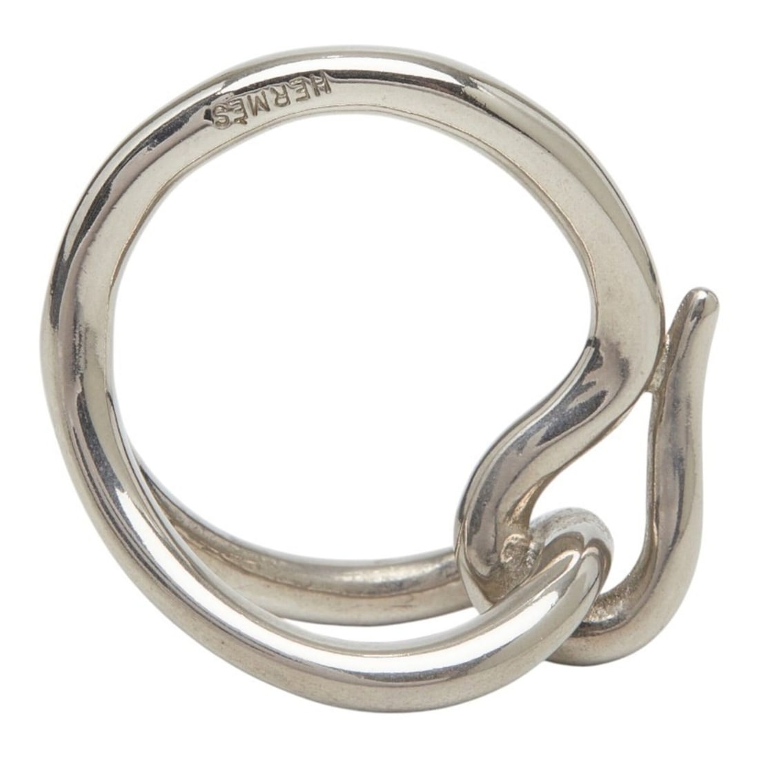 Hermes Jumbo Scarf Ring, Silver Plated - 5