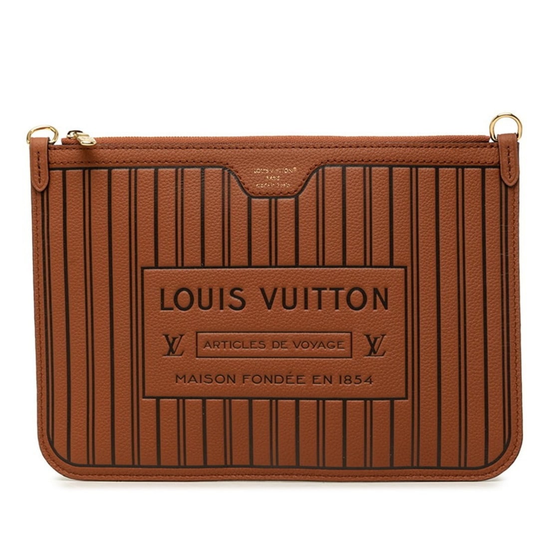 Louis Vuitton Neverfull Inside Out with attached handbag and pouch, brown leather, women's. LOUIS: --- Catalog ---Category: SizeSize (HxWxD): 18cm x 26cm x 5.00mm / 7.08'' x 10.23'' x 0.19''Category: DesignType: Handbag, PouchColor: BrownGender: WomenMaterial: Leather Category: GeneralBrand: Louis