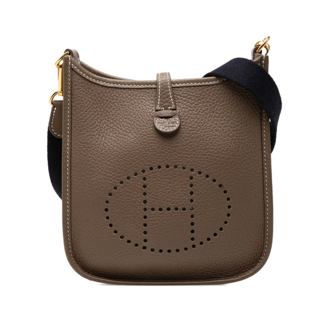 Hermes Evelyne TPM Amazon Crossbody Shoulder Bag, Y Stamp, 2020 Model, Etoupe/Greige, Gold Hardware,: --- Catalog ---Category: SizeSize (HxWxD): 19cm x 17cm x 5.5cm / 7.48'' x 6.69'' x 2.16''Category: DesignType: Shoulder bagColor: Etoupe gray, GrayishGender: WomenMaterial: Taurillon clemence leather 
