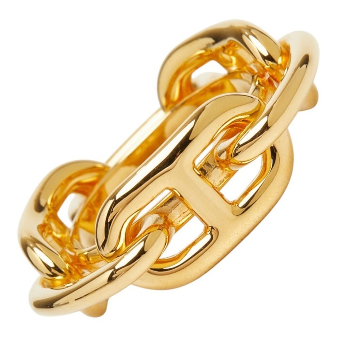 Hermes Chaine d'Ancre Legato Lugate Scarf Ring, Gold Plated, Women's (1 of 13)