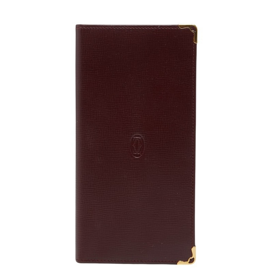 Cartier Must Line Bi-fold Long Wallet, Billfold, Bordeaux/Wine Red Leather, Women's, CARTIER