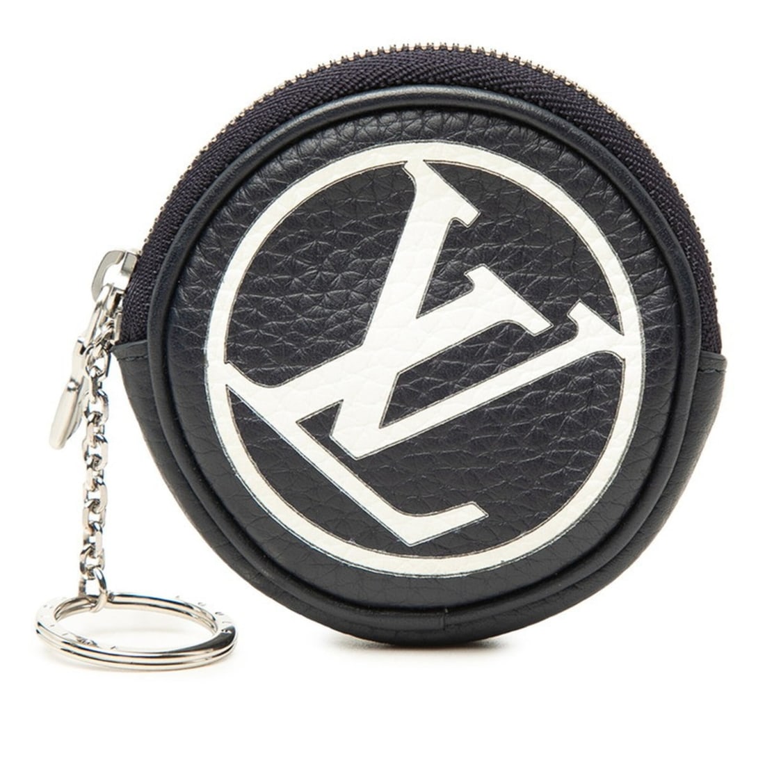 Louis Vuitton Portefeuille Pochette Keyring Keychain Mini Pouch Wallet/Coin Case MP2080 Navy Leather