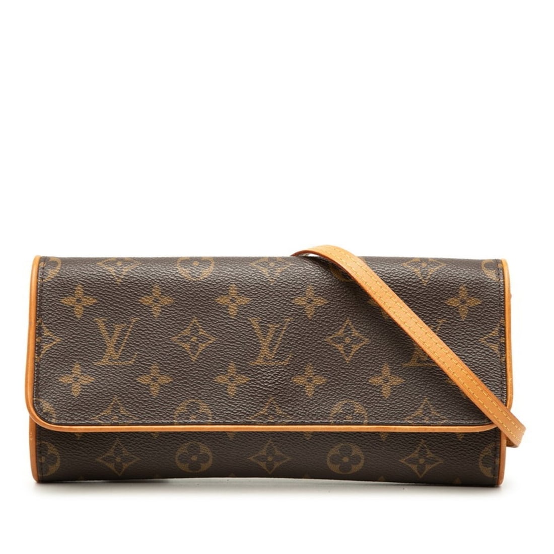 Louis Vuitton Monogram Pochette Twin GM Crossbody Shoulder Bag M51852 Brown Leather Women's LOUIS