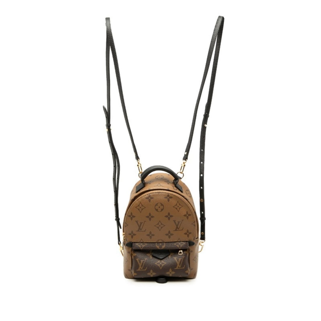 Louis Vuitton Monogram Reverse Palm Springs Backpack MINI (M44872) Brown/Black Leather for Women
