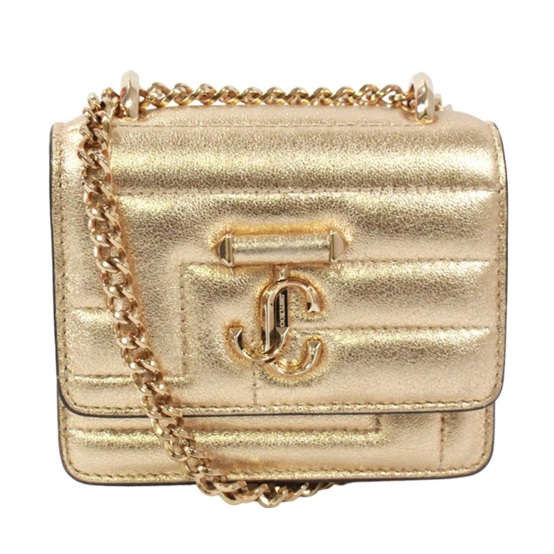 JIMMY CHOO Varenne Avenue Quad Chain Shoulder Bag, Leather, Gold, Women's