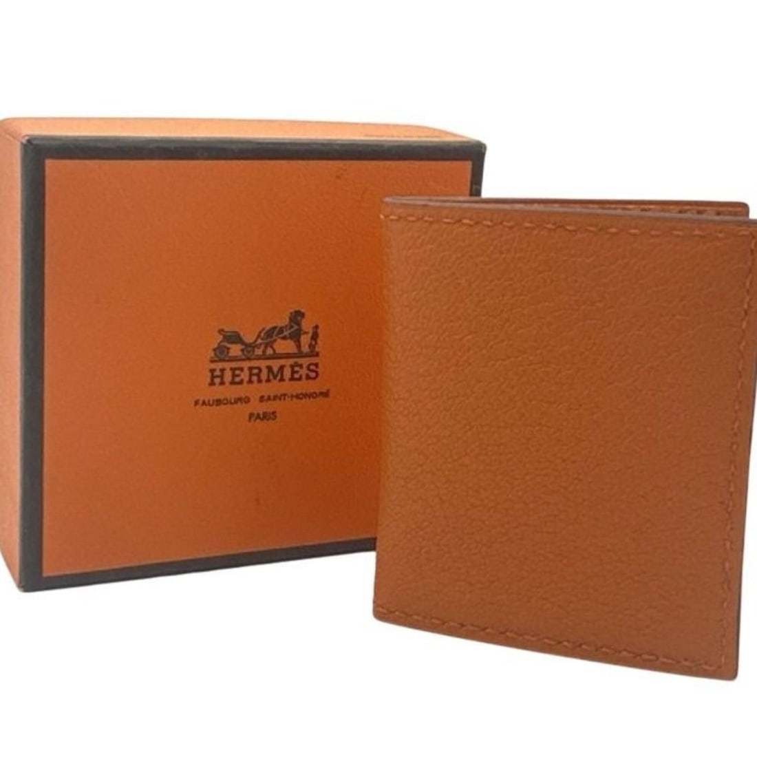 HERMES Photo Case, Orange Leather, Men's & Women's