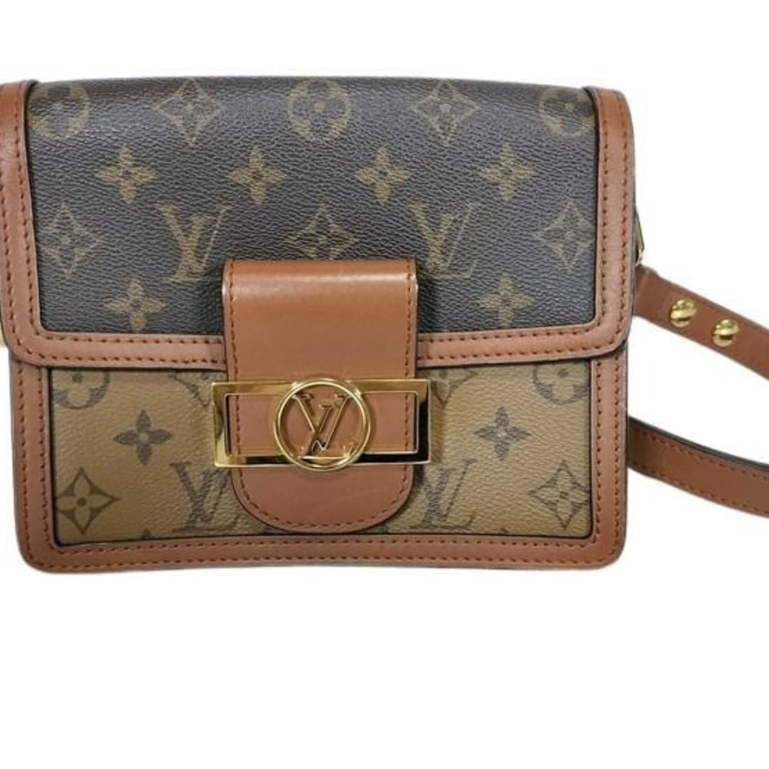 LOUIS VUITTON Shoulder Bag Monogram Reverse Dauphine MINI M44580 Brown Leather Women's