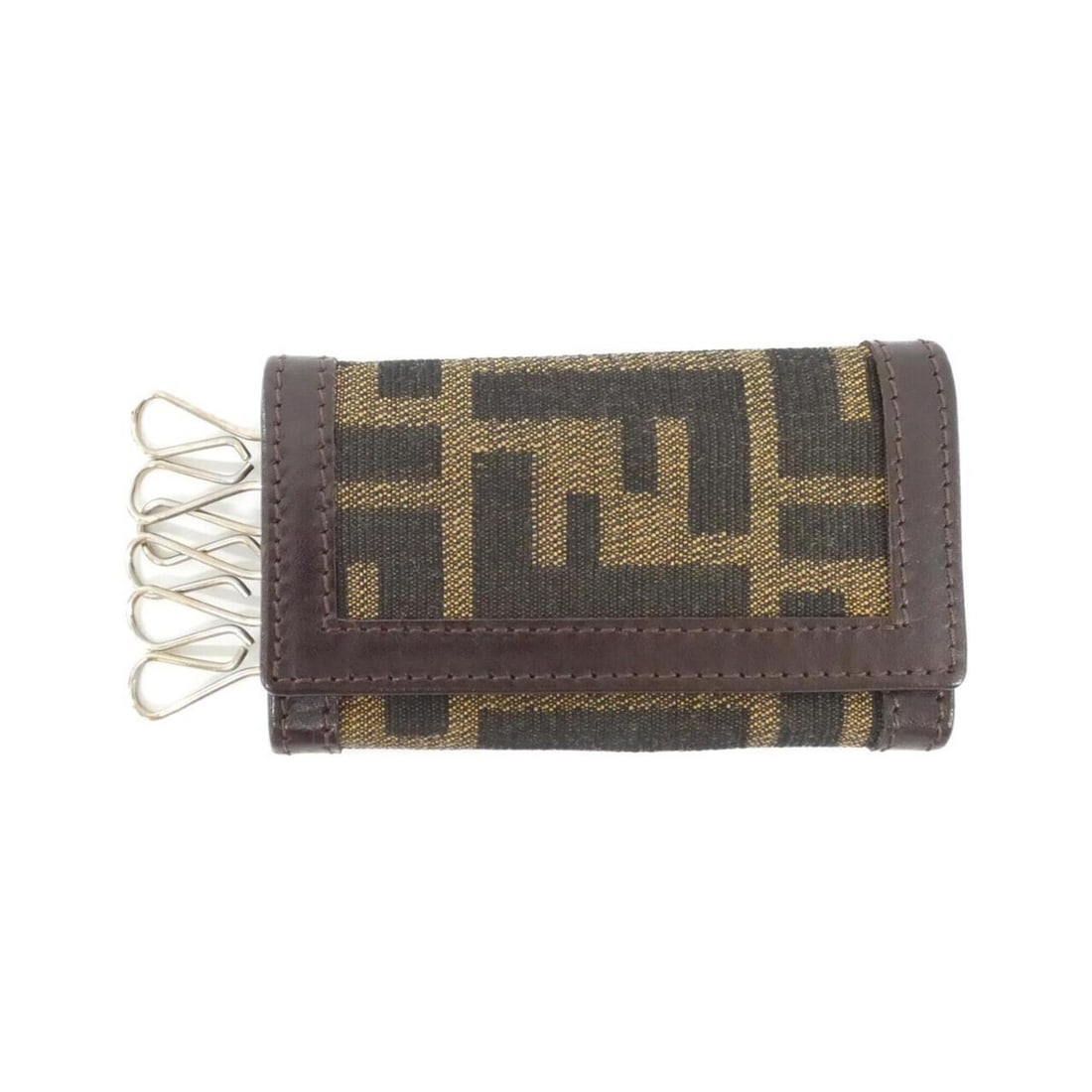 Fendi 10163 ZJX Key Case: --- Catalog ---Category: DesignType: KeycaseGender: WomenMaterial: Canvas , Leather Leather/Fur Type: CalfskinCategory: GeneralBrand: FendiCategory: Physical PropertiesSize (HxWxD): 6cm x 10cm x 2cm