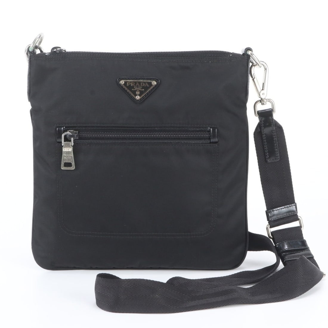 Prada Tessuto Nylon Triangle Logo Leather Shoulder Bag for Men