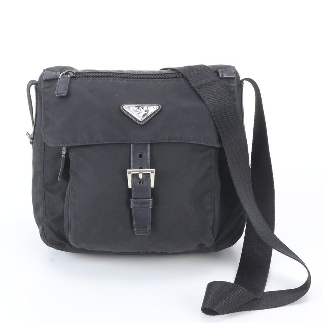 Prada Tessuto Nylon Triangle Logo Leather Shoulder Bag Messenger for Men