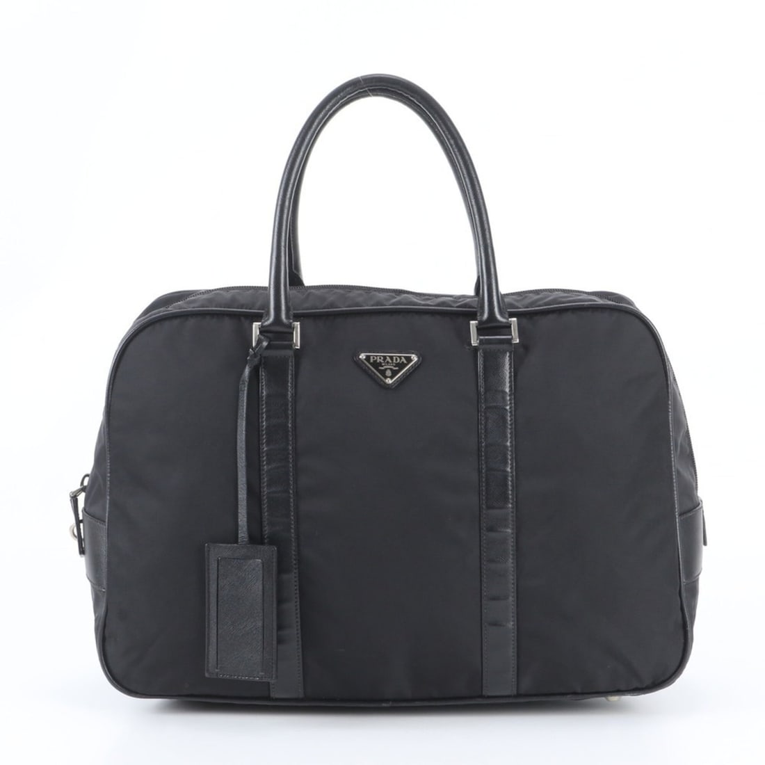 Prada Tessuto Nylon Saffiano Leather Business Bag Tote Boston Black Men's