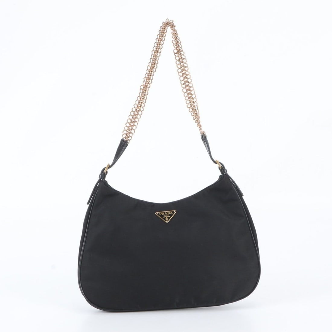 Prada Tessuto Nylon Triangle Logo Leather Shoulder Bag for Women: --- Catalog ---Category: SizeSize (HxWxD): 16cm x 24cm x 2cm / 6.29'' x 9.44'' x 0.78''Category: DesignType: Shoulder bagColor: BlackGender: WomenMaterial: Leather , Nylon Category: GeneralBrand: Prad