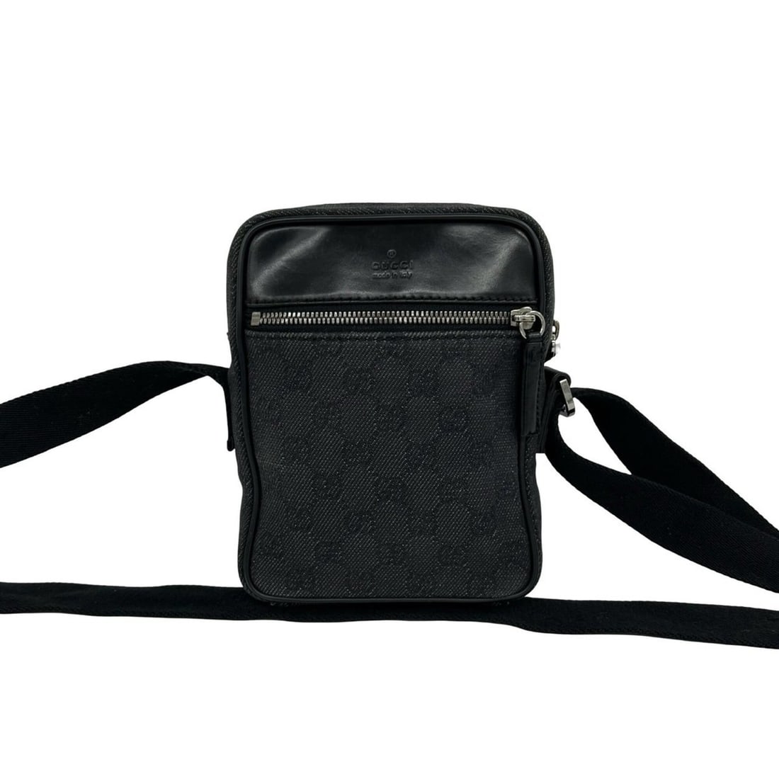 GUCCI GG pattern canvas with logo engraving, genuine leather mini shoulder bag, pochette, sacoche,