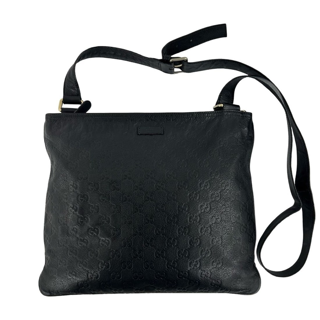 GUCCI Guccissima GG all-over print logo embossed leather genuine shoulder bag crossbody sacoche