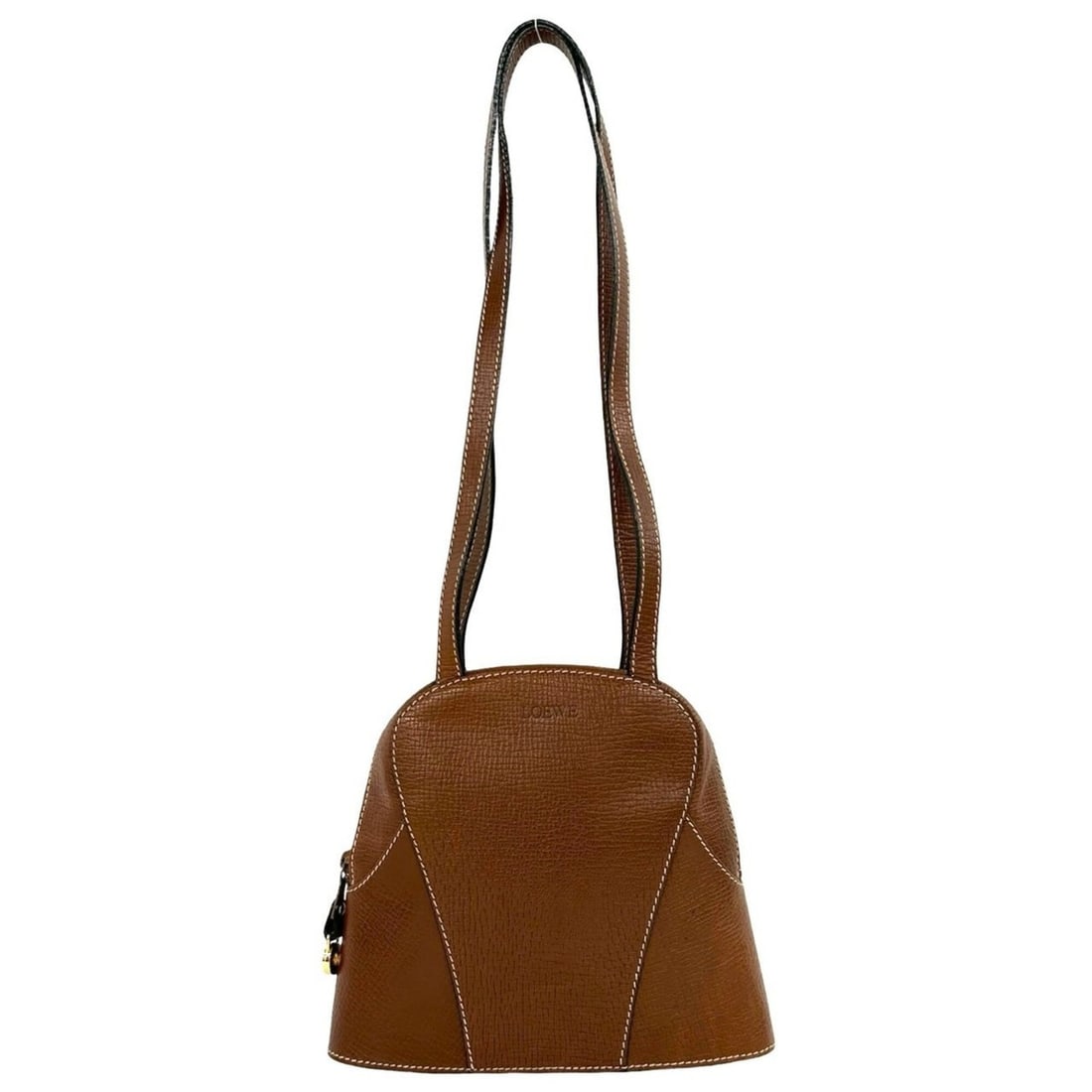 LOEWE Vintage Logo Embossed Leather Semi-Shoulder Bag Tote Handbag Brown 0016b: --- Catalog ---Category: SizeSize (HxWxD): 21cm x 24.5cm x 4.5cm / 8.26'' x 9.64'' x 1.77''Category: DesignType: Handbag, Shoulder bag, Tote bagColor: BrownGender: WomenMaterial: Leather Category: Gen