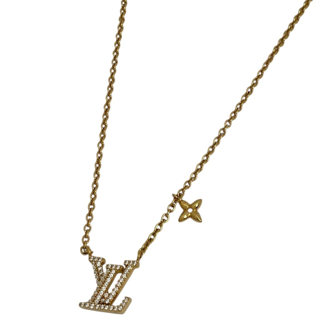Louis Vuitton LV Iconic Necklace GP Rhinestone Gold Women's