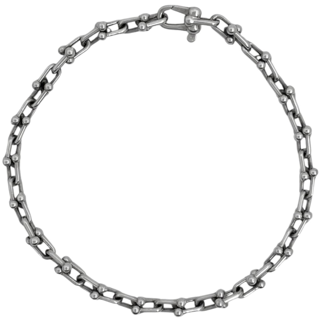 Tiffany & Co. Micro Link Bracelet, Medium, Sterling Silver 925: --- Catalog ---Category: SizeLength: 16cm / 6.29''Category: DesignType: Link braceletColor: SilverGender: WomenMaterial: Silver 925Category: GeneralBrand: Tiffany--- Item List ---Section: ConditionRan