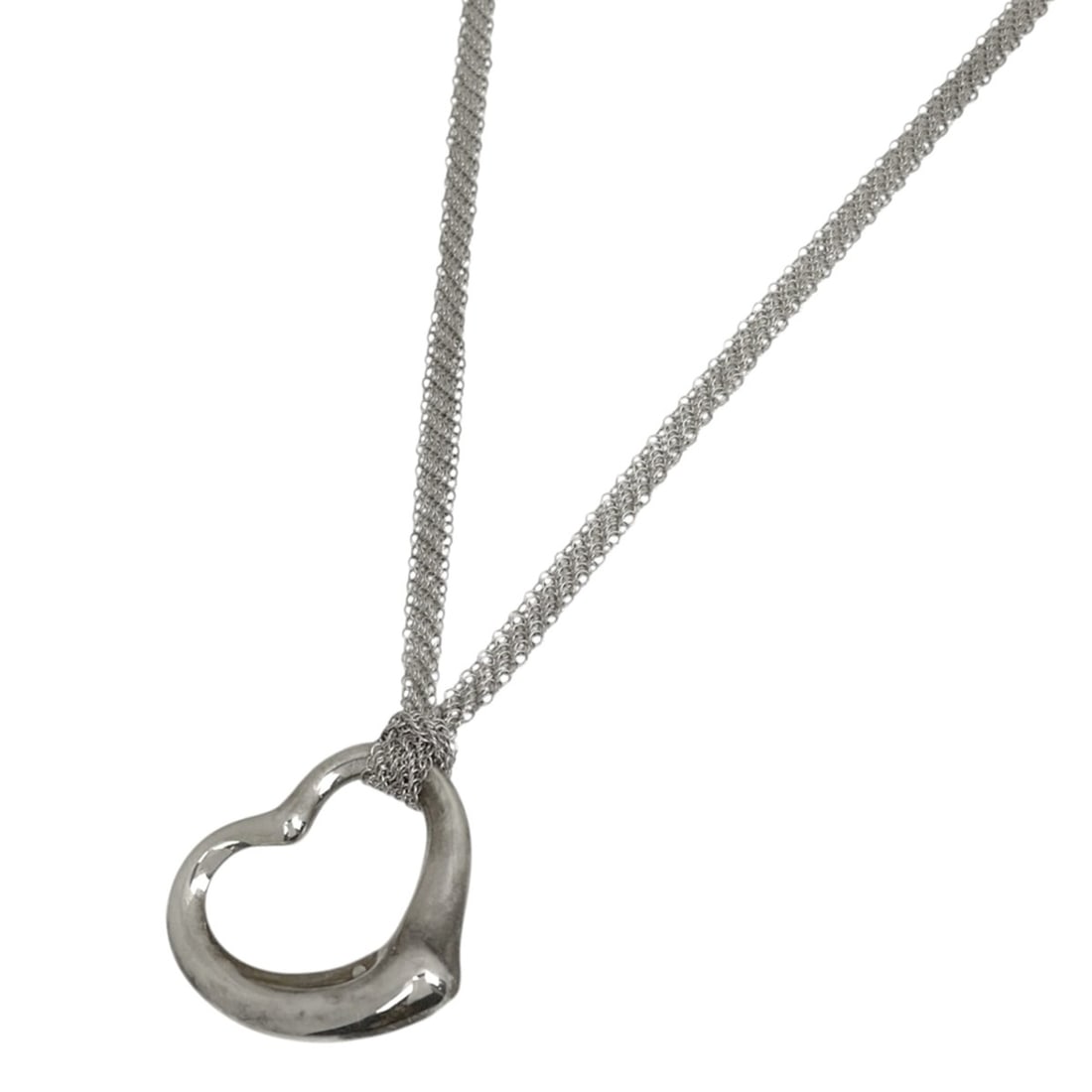 Tiffany & Co. Open Heart Necklace, Sterling Silver 925, Women's