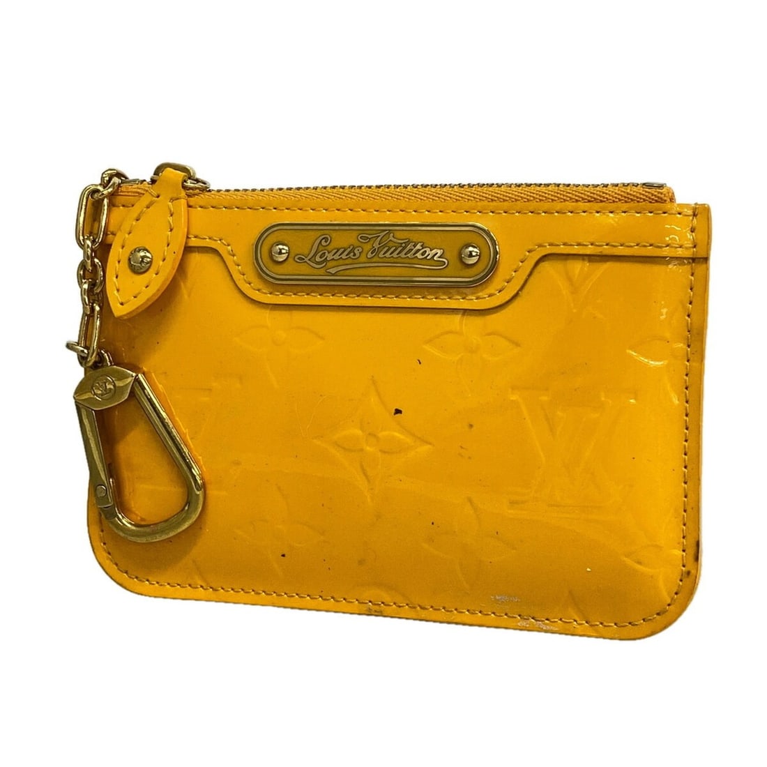 Louis Vuitton Vernis Pochette Clé NM Wallet/Coin Case M91738 Jaune Passion (Women's)